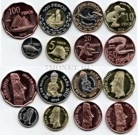 Остров Пасхи набор из 8-ми монет 2014 год