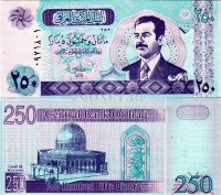 бона Ирак 250 динаров 2002 год