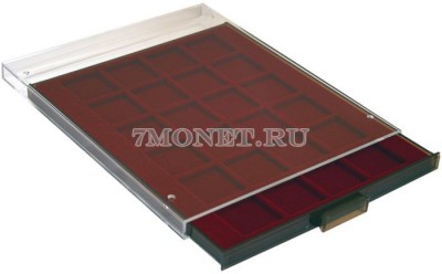 бокс для 24 монет с квадратными ячейками