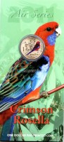 монета Австралия 1 доллар 2011 год серия «Воздух» - Попугай. Красная розелла, в блистере