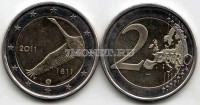 монета Финляндия 2 евро 2011 год 200 лет Банку Финляндии