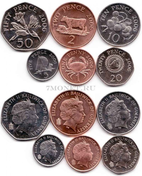 Гернси набор из 6-ти монет