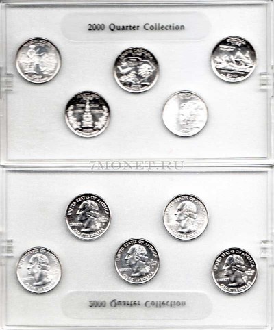 США набор из 5-ти квотеров 2000P год PLATINUM EDITION