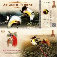 бона Атлантический лес (Южной Америки) 1 доллар райские птицы 2015 год