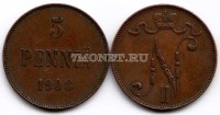 русская Финляндия 5 пенни 1908 год