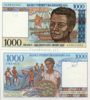 бона Мадагаскар 200 ариари (1000 франков) 1994 год