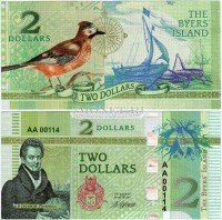 бона Остров Байерс 2 доллара 2018 год