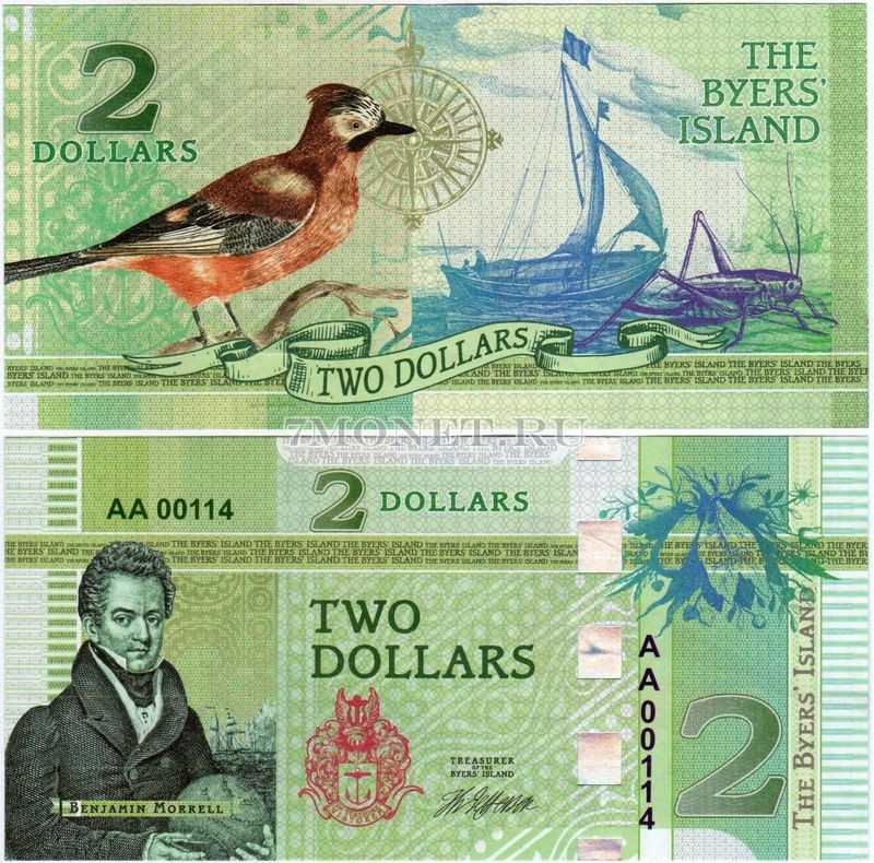 бона Остров Байерс 2 доллара 2018 год