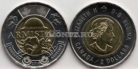 монета Канада 2 доллара 2018 год 100 лет со дня окончания Первой Мировой войны