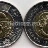 монета Канада 2 доллара 2018 год 100 лет со дня окончания Первой Мировой войны