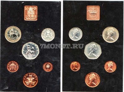 Великобритания набор из 6-ти монет и жетона 1978 год