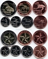 Остров Робинзона Крузо набор из 7-ми монетовидных жетонов 2014 год фауна