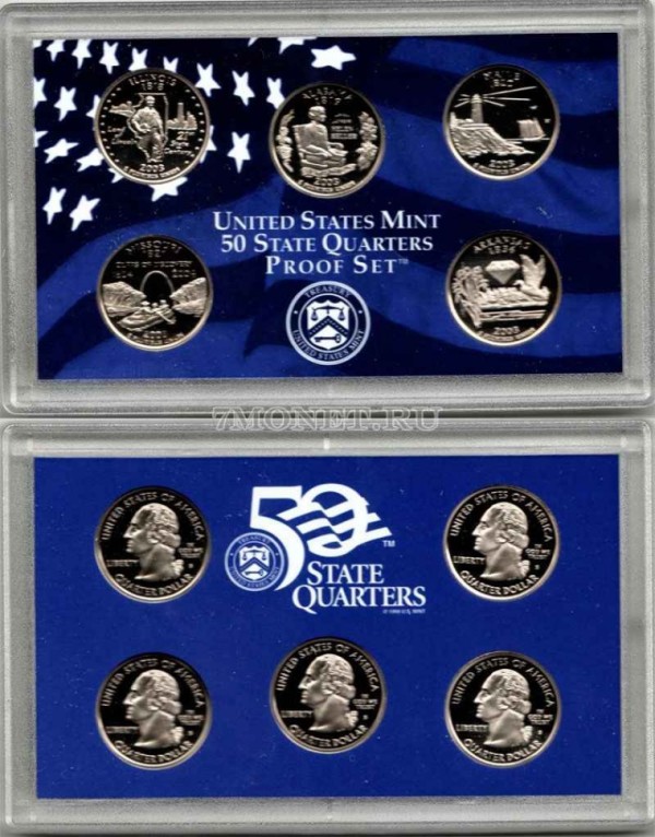США набор из 5-ти квотеров 2003 год  Proof