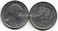 монета Албания 1 лек 1939 год итальянская оккупация