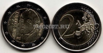 монета Финляндия 2 евро 2012 год 150 лет со дня рождения художницы Хелены Шер...
