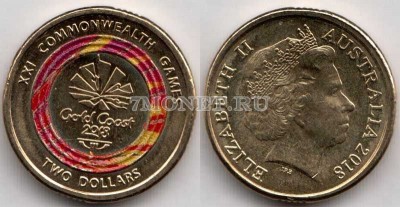 монета Австралия 2 доллара 2018 год XXI Игры содружества - Эмблема игр