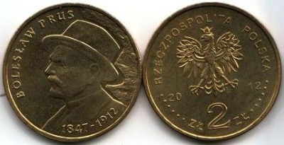 Польша 2 злотых 2012 год Болеслав Прус