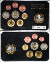 ЕВРО набор из 8-ми монет и жетона Мальта  в пластиковой упаковке