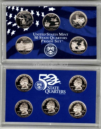США набор из 5-ти квотеров 2004 год  Proof
