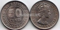 монета Малайя и Британское Борнео 50 центов 1961 год