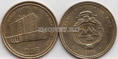 монета Коста Рика 500 колонов 2000 год 50 лет Центральному Банку