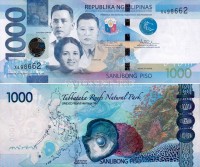 бона Филиппины 1000 песо 2017 год