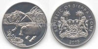 монета Cьерра-Леоне 1 доллар 2005 года Бегемот