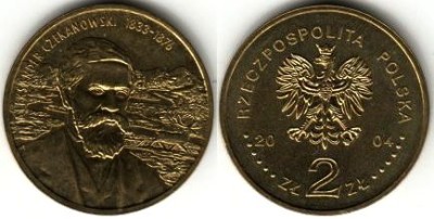 Польша 2 злотых 2004 год Александр Чекановский 