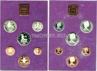 Великобритания набор из 6-ти монет и жетона 1980 год