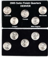 США набор из 5-ти квотеров 2005 год монетный двор Денвер