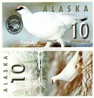 сувенирная банкнота Аляска 10 северных долларов 2016 год Выпуск 2-й