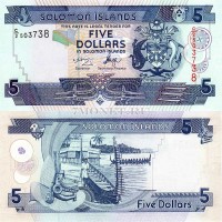 бона Соломоновы острова 5 долларов 2006 год