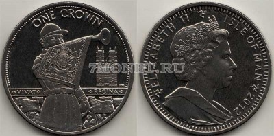 монета Остров Мэн 1 крона 2012 год Виват, Королева!