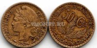 монета Камерун 50 сантим 1924 год