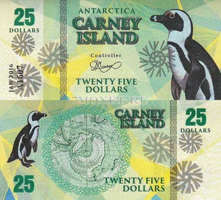 бона Остров Карней 25 долларов 2016 год