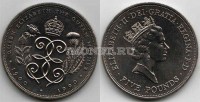 монета Великобритания 5 фунтов 1990 год 90 лет королеве-матери