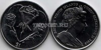 монета Виргинские острова 1 доллар 2015 год Сердце из роз