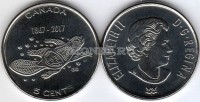 монета Канада 5 центов 2017 год 150 лет Конфедерации. Живые традиции