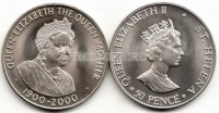 монета Остров Святой Елены  50 пенсов 2000 год 100-летие королевы-матери