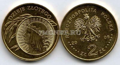 Польша 2 злотых 2006 год RZECZPOSPOLITA POLSKA История польского злотого 10 з...