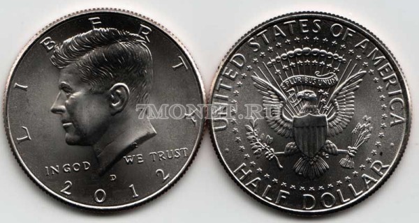 монета США 1/2 доллара 2012D год Кеннеди