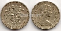 монета Великобритания 1 фунт 1984 год