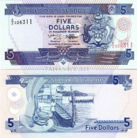 бона Соломоновы острова 5 долларов 1997 год