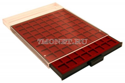бокс для 80 монет с квадратными ячейками