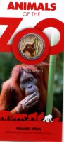 монета Австралия 1 доллар 2012 год серия "150-летие зоопарка Мельбурна" - Орангутанг, в блистере