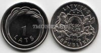 монета Латвия 1 лат 2009 год кольцо