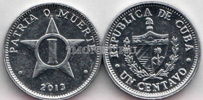 монета Куба 1 сентаво 2013 год