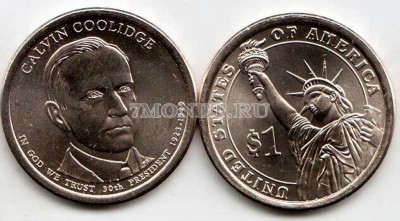 США 1 доллар 2014D год  Джон Калвин Кулидж, 30-й президент США