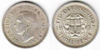 монета Великобритания 3 пенса 1937 год Георг VI