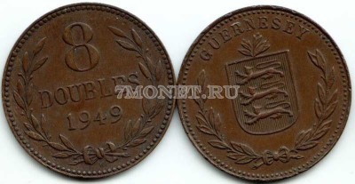 монета Гернси 8 дублей 1949 год